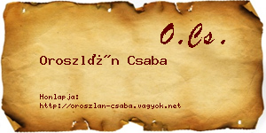 Oroszlán Csaba névjegykártya